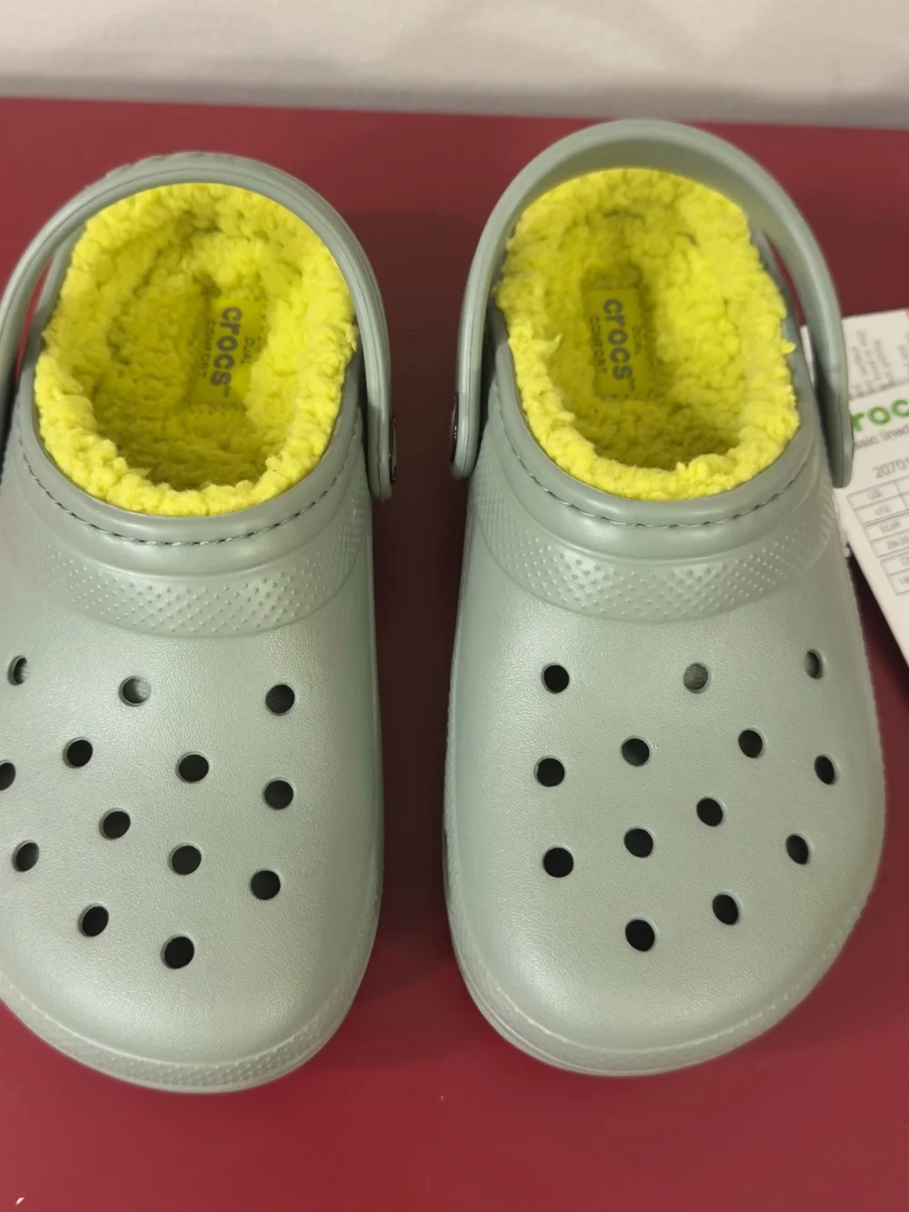 Kids Crocs Classic Lined Clogs Sage Green NWT Size C12